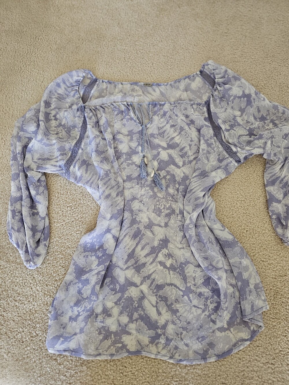 CHAN LUU Off The Shoulder Viscose Blouse NWOT Small